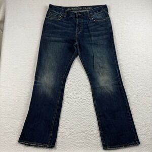 American Eagle Outfitters Jeans Mens 36x32 Blue Straight Cotton Mid Rise Denim